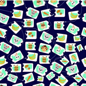 Seamless baby pattern on dark background Illustrazione stock