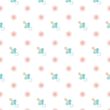 Seamless baby pattern. Nipple Stock Illustration