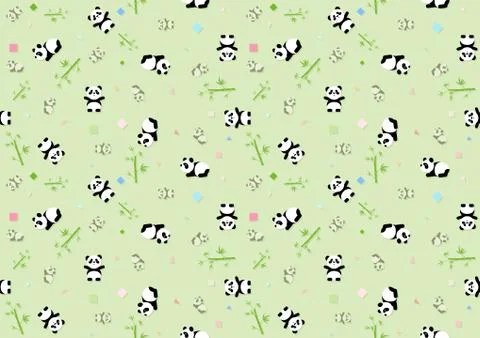 Seamless Baby Pattern with Panda Bear Stock Illustration