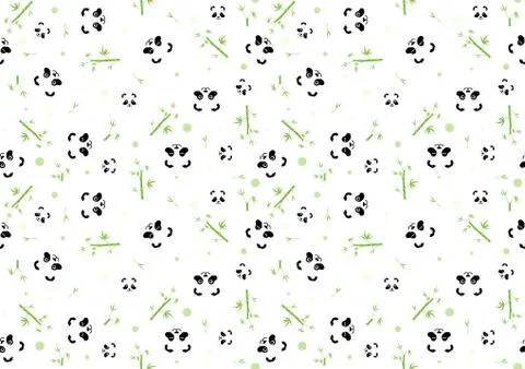 Seamless Baby Pattern with Panda Face Stock Illustration