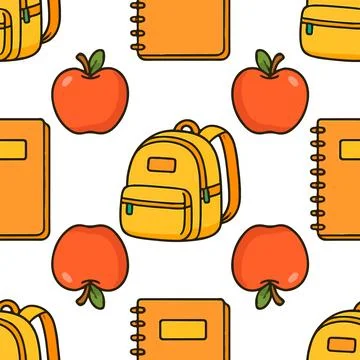Seamless Back to School Pattern Collection Stock Illustration