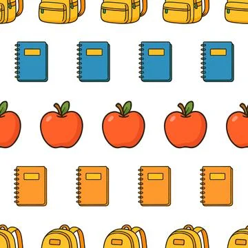 Seamless Back to School Pattern Collection Stock Illustration