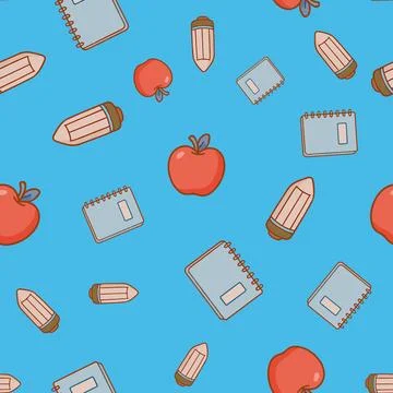 Seamless Back to School Pattern Collection Stock Illustration