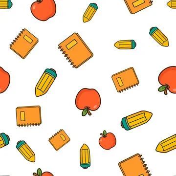 Seamless Back to School Pattern Collection Stock Illustration