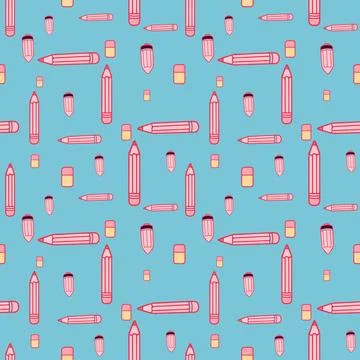 Seamless Back to School Pattern Collection Stock Illustration