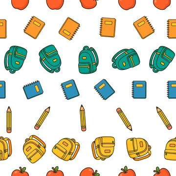 Seamless Back to School Pattern Collection Stockillustratie