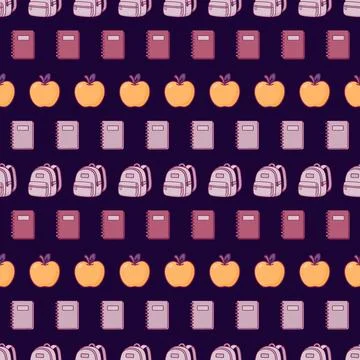 Seamless Back to School Pattern Collection Stock Illustration