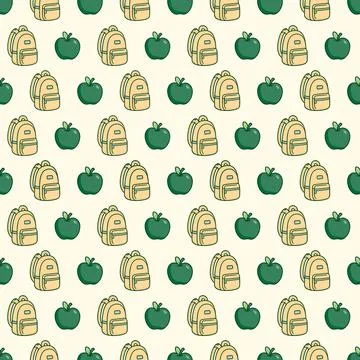 Seamless Back to School Pattern Collection Stock Illustration