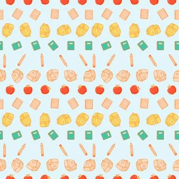 Seamless Back to School Pattern Collection Stock Illustration