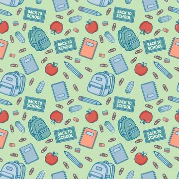 Seamless Back to School Pattern Collection Stock Illustration