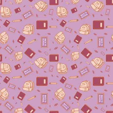 Seamless Back to School Pattern Collection Stock Illustration