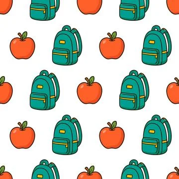 Seamless Back to School Pattern Stock Illustration