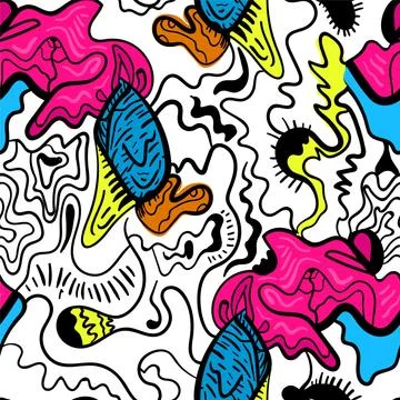 Seamless backdrop with abstract hand drawn unusual pattern Stock Illustration