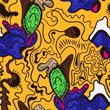 Seamless backdrop with abstract hand drawn unusual pattern Stock Illustration