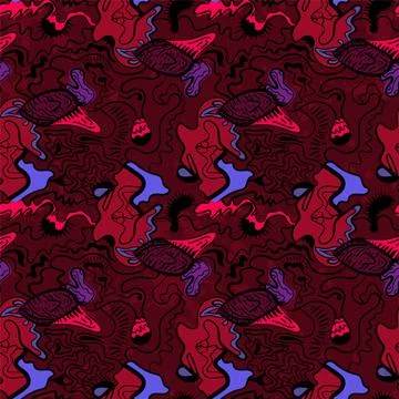 Seamless backdrop with abstract hand drawn unusual pattern Stock Illustration