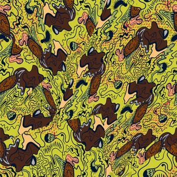 Seamless backdrop with abstract hand drawn unusual pattern Stock Illustration