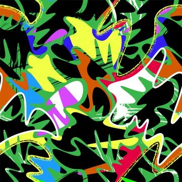 Seamless backdrop with abstract hand drawn shapes and grunge spots pattern Stock Illustration