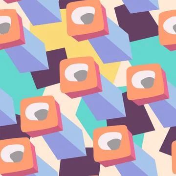 Seamless backdrop with abstract volumetric elemets Stock Illustration