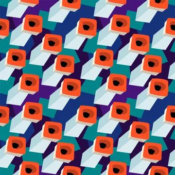 Seamless backdrop with abstract volumetric elemets Stock-Illustration