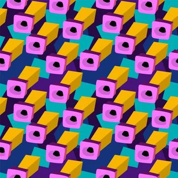 Seamless backdrop with abstract volumetric elemets Stock Illustration