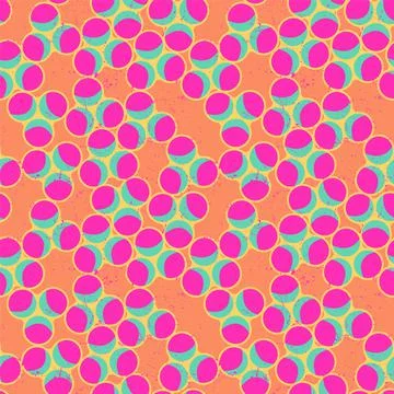 Seamless backdrop with chaotic circle shapes and grunge spots Stock Illustration