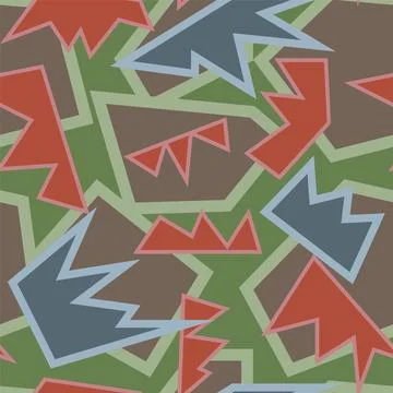 Seamless backdrop with chaotic curved geometry shapes Stock-Illustration