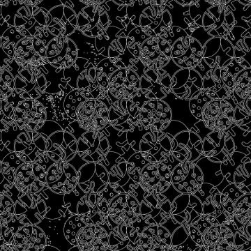 Seamless backdrop with circle chaotic elements on the black backdrop Stock Illustration