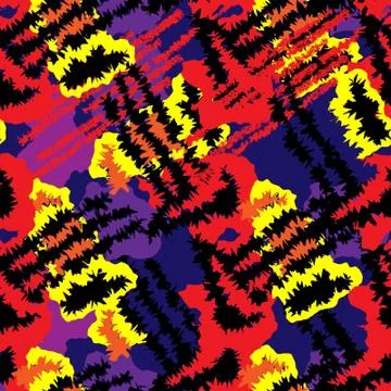 Seamless backdrop with circle chaotic elements on the black backdrop Stock Illustration