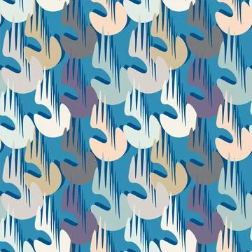 Seamless backdrop with hand drawn abstract repeat colorful shapes Stock Illustration