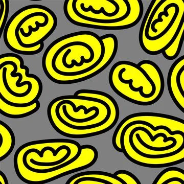 Seamless backdrop with twisted hand drawn elements line ears Stock Illustration