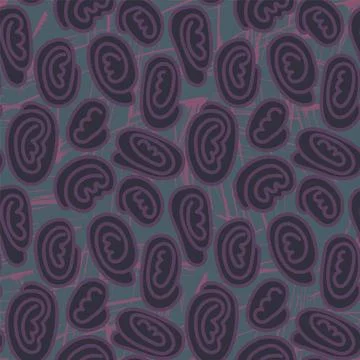 Seamless backdrop with twisted hand drawn elements line ears Stock Illustration