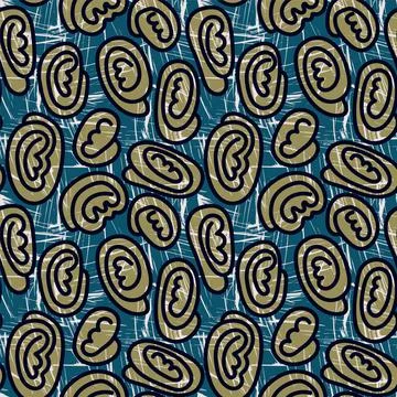 Seamless backdrop with twisted hand drawn elements line ears Stock Illustration