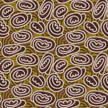 Seamless backdrop with twisted hand drawn elements line ears Stock Illustration