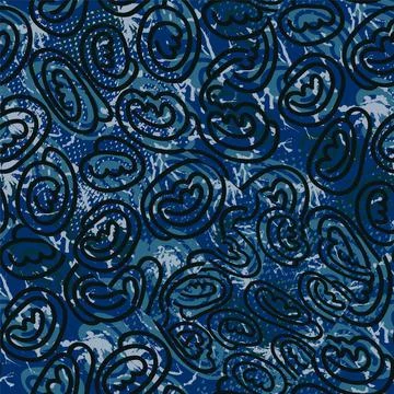 Seamless backdrop with twisted hand drawn elements line ears Stock Illustration