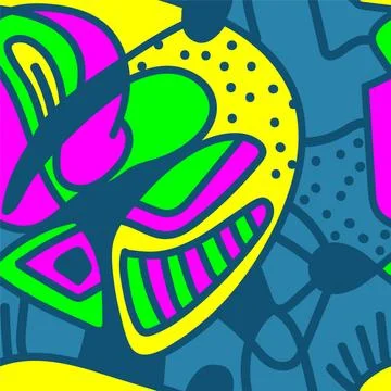 Seamless backdrop with unusual hand drawn colorful pattern Stock Illustration