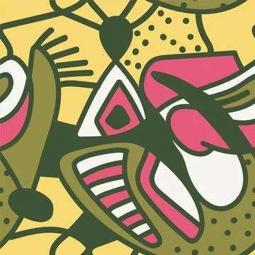 Seamless backdrop with unusual hand drawn colorful pattern Stock Illustration