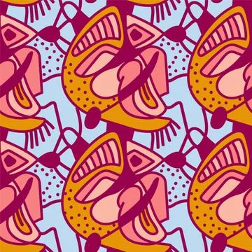 Seamless backdrop with unusual hand drawn colorful pattern Stock Illustration