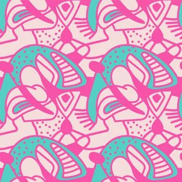 Seamless backdrop with unusual hand drawn colorful pattern Stock Illustration