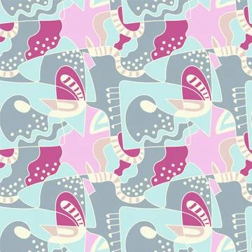 Seamless backdrop with unusual hand drawn colorful pattern Stock Illustration