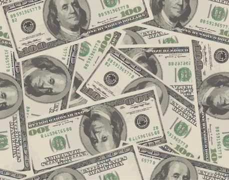 Seamless background from 100 dollar banknotes イラスト素材