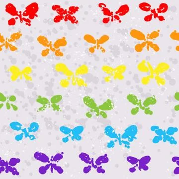 Seamless background with abstract butterfly Stock Illustration
