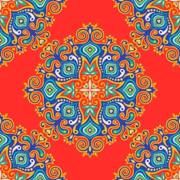 Seamless background with abstract ethnic pattern. Stock Illustration