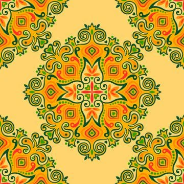 Seamless background with abstract ethnic pattern. Stock Illustration