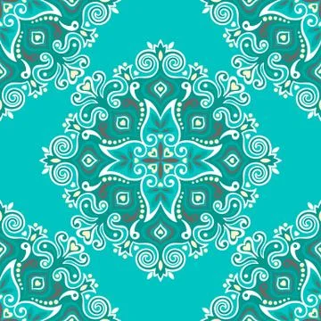 Seamless background with abstract ethnic pattern Stock Illustration