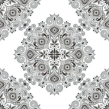 Seamless background with abstract ethnic pattern Stock Illustration
