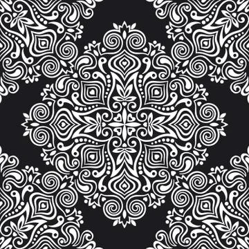 Seamless background with abstract ethnic pattern Stock Illustration