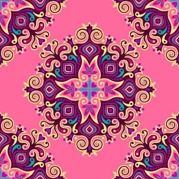 Seamless background with abstract ethnic pattern Stock Illustration