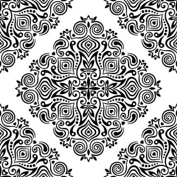 Seamless background with abstract ethnic pattern Stock Illustration