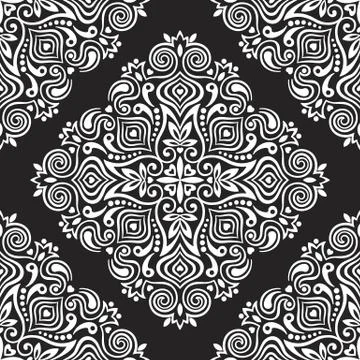 Seamless background with abstract ethnic pattern Stock Illustration