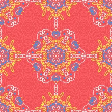 Seamless background with abstract ethnic pattern Stock Illustration